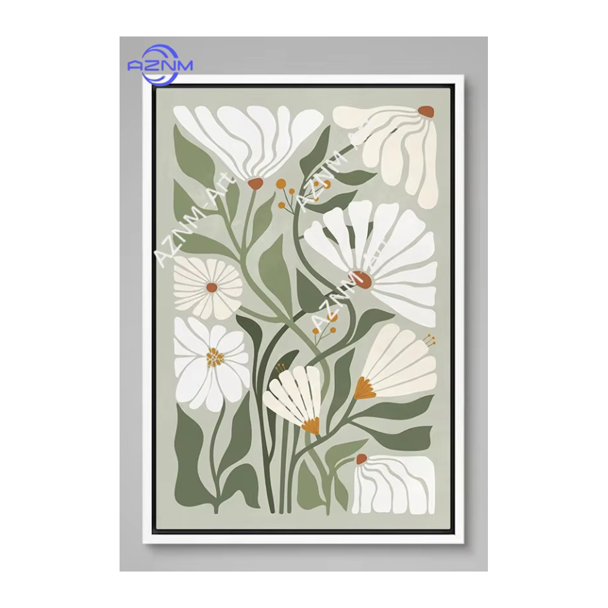 Potdemiel Leinwand-Wandkunst Abstrakt Grüner Botanischer Blumendruck im Boho-Stil für deine Wohnzimmer-Dekoration - Bild 3