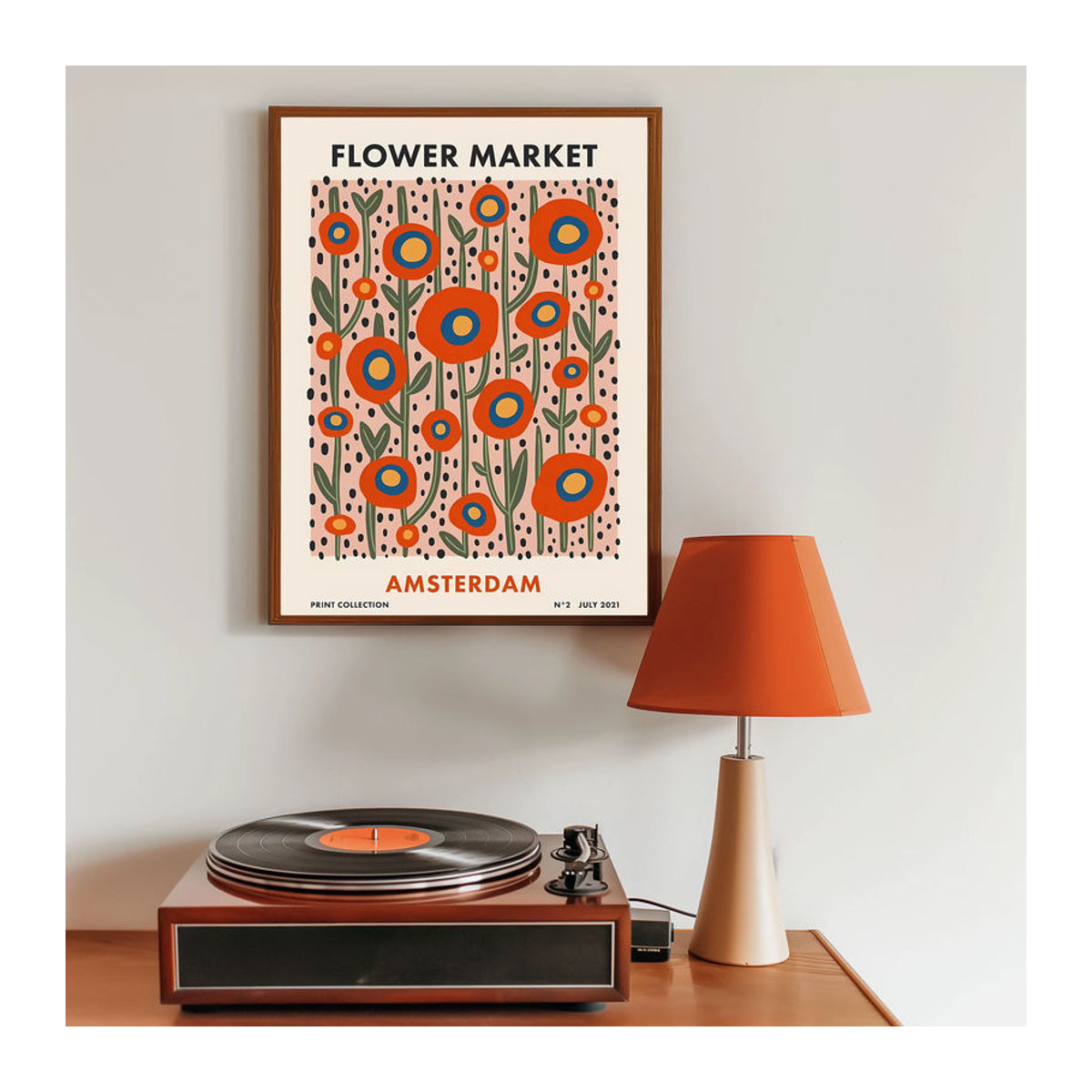 Potdemiel Leinwandbild Amsterdam Blumenmarkt Abstrakt Boho Floral Wanddeko Mehrfarbig - Bild 2