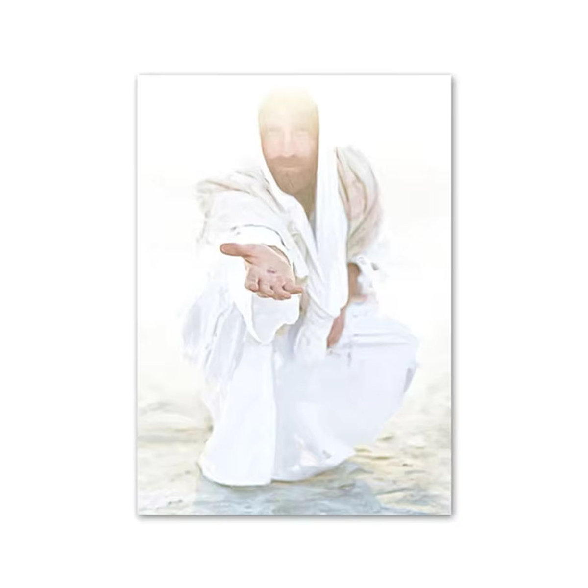 Potdemiel Leinwandbild Jesus Christus und Mädchen als Wandkunst für dein Wohnzimmer, mehrfarbig, Hochformat - Bild 2