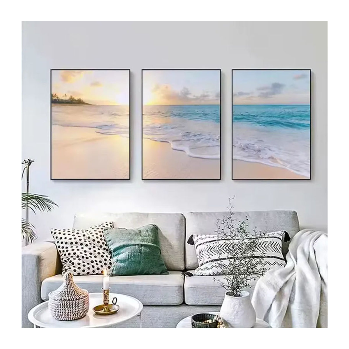 Potdemiel Leinwandbild Meereslandschaft in Blau, Moderne Strandlandschaft als Wandkunst für dein Wohnzimmer - Bild 2