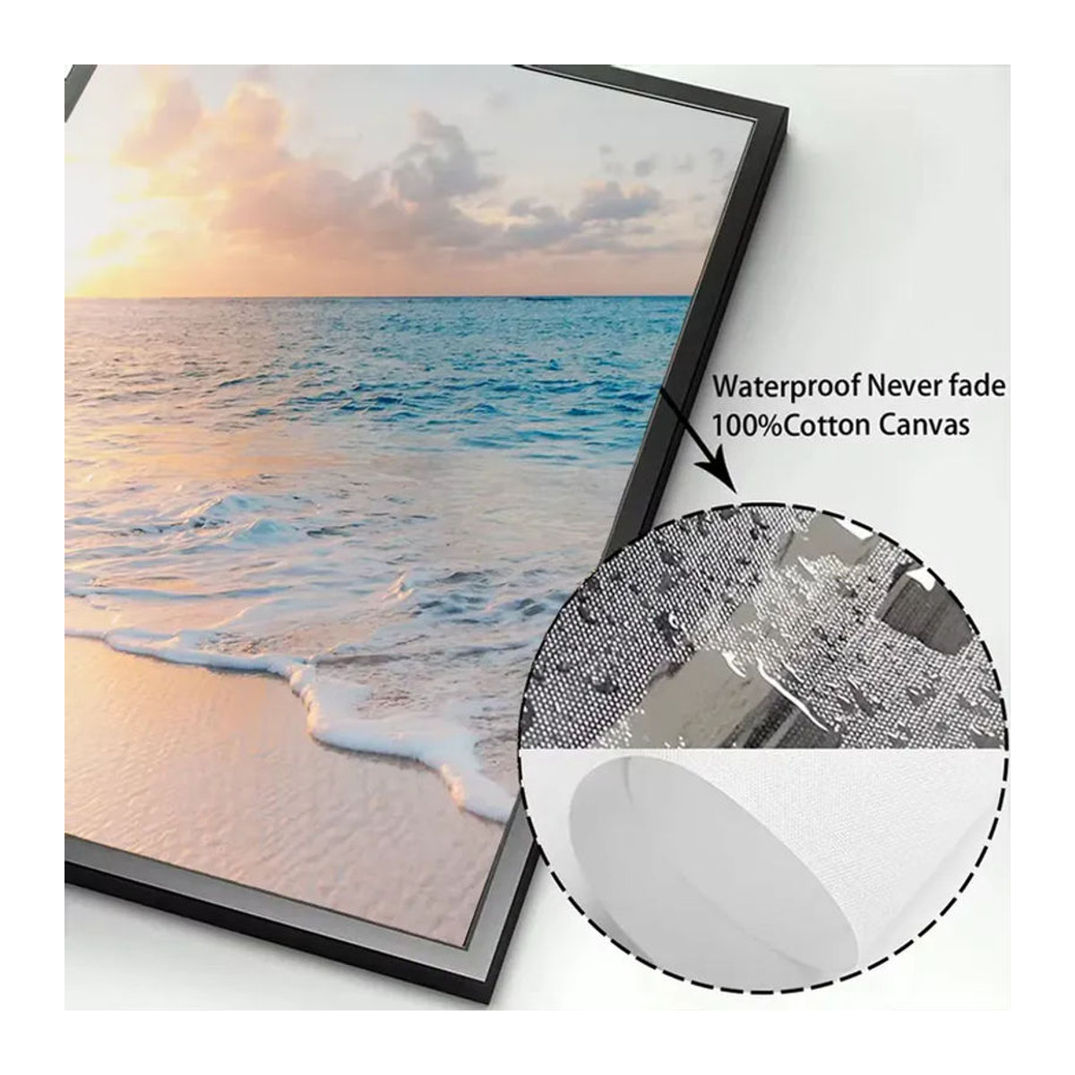 Potdemiel Leinwandbild Meereslandschaft in Blau, Moderne Strandlandschaft als Wandkunst für dein Wohnzimmer - Bild 3