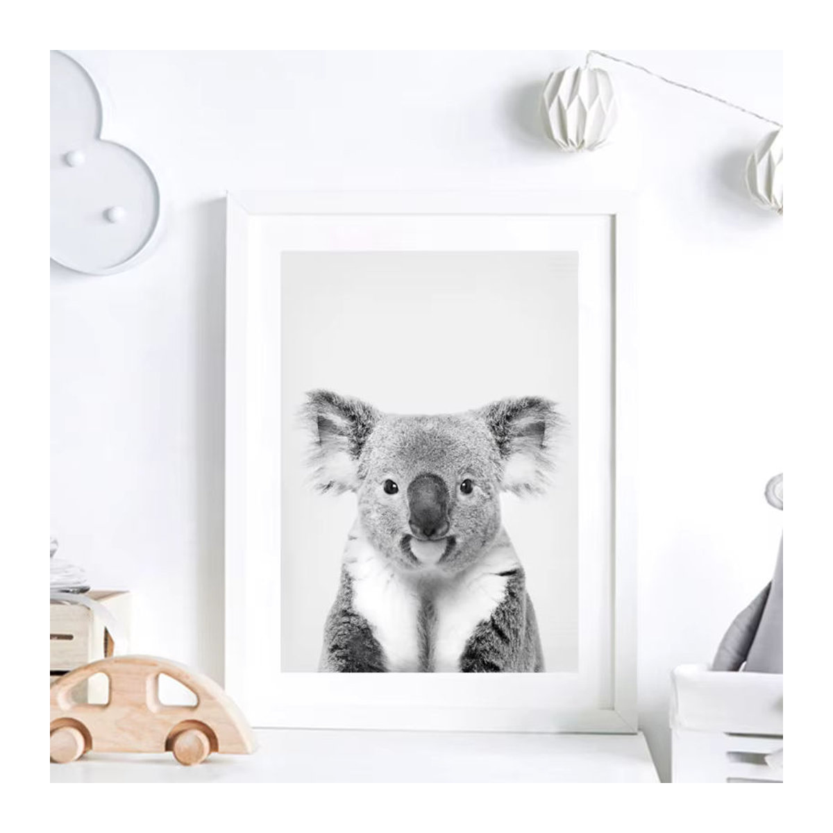 Potdemiel Leinwandgemälde Koala-Fotografie in Schwarz-Weiß als minimalistische Wandkunst für Kinderzimmer und Dekoration - Bild 3