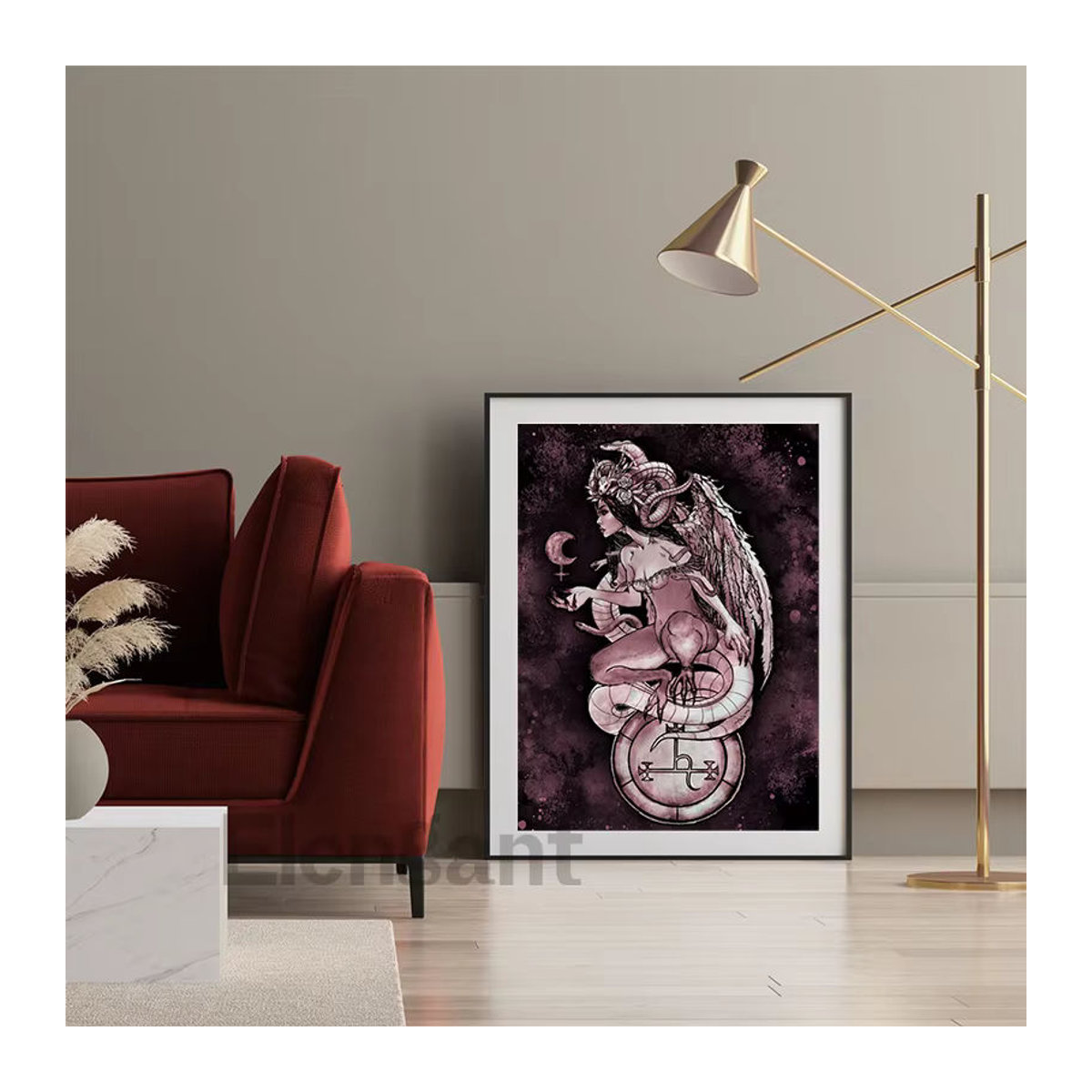 Potdemiel Lilith Okkult Mutter der Dämonen Leinwand Wandbild Porträt Mehrfarbig - Bild 2