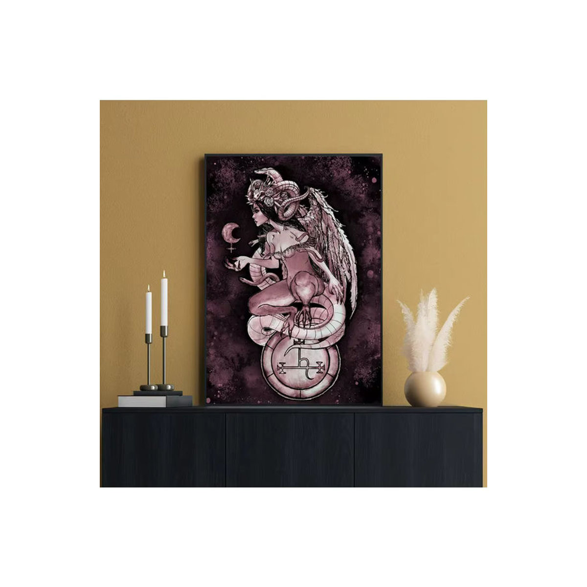 Potdemiel Lilith Okkult Mutter der Dämonen Leinwand Wandbild Porträt Mehrfarbig - Bild 4