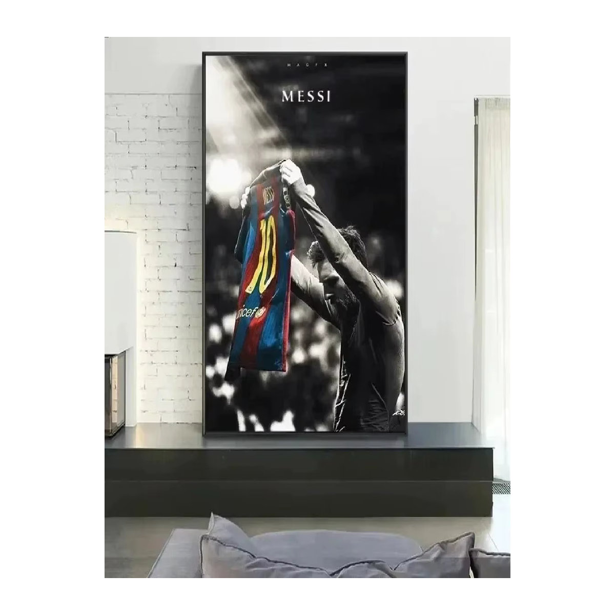 Potdemiel Lionel Messi Vintage Leinwand Wandkunst Porträt Poster in Hochformat und Mehrfarbig - Bild 2