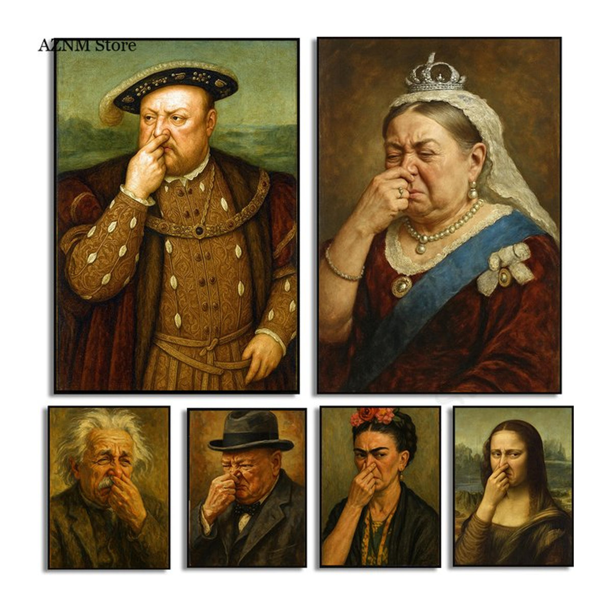 Potdemiel Lustiges Toiletten-Kunstposter mit Promi-Porträts als moderne Leinwand für deine Badezimmerdekoration, mehrfarbig, Hochformat - Bild 1