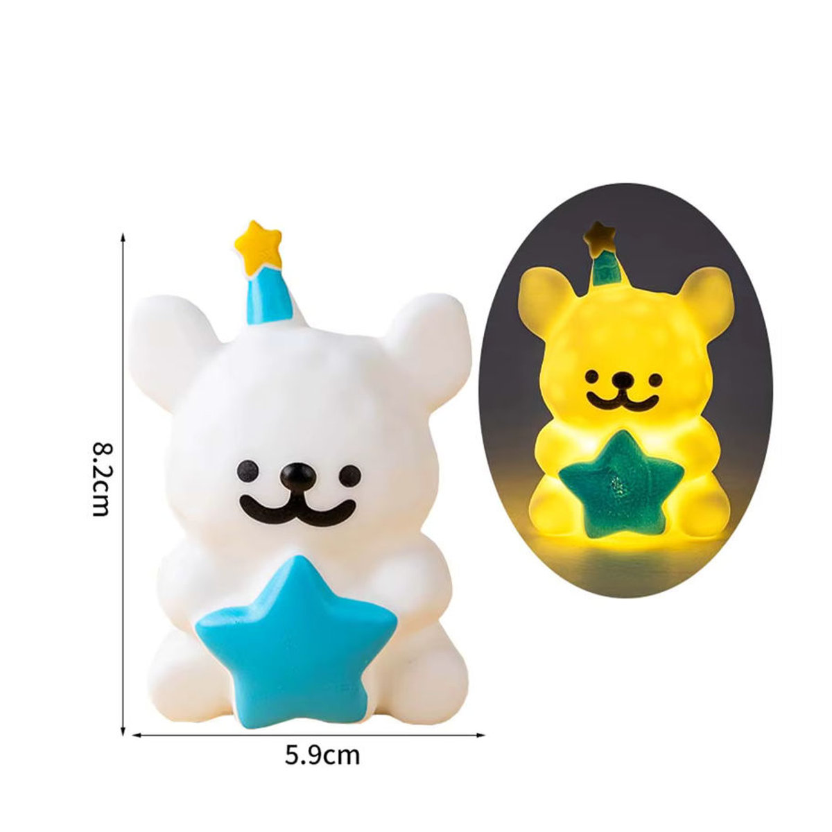 Potdemiel Malteser Nachtlicht Bunte Nachttischlampe als Niedliche Hund Actionfigur und Sammlerstück zur Raumdekoration für Kinder und Erwachsene - Bild 2