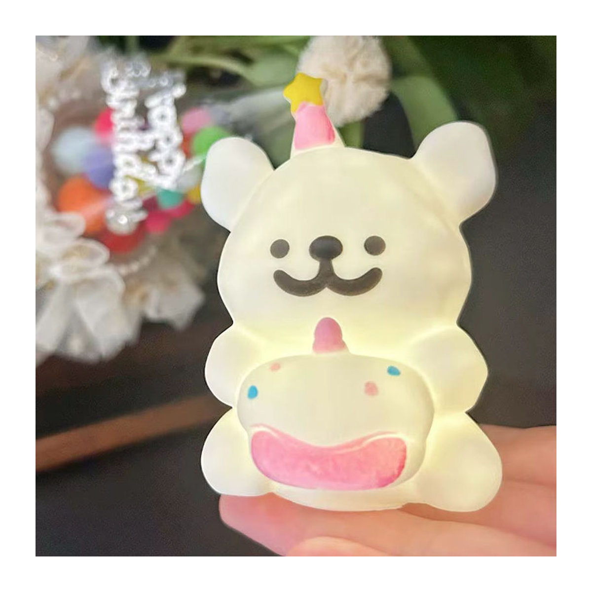 Potdemiel Malteser Nachtlicht Bunte Nachttischlampe als Niedliche Hund Actionfigur und Sammlerstück zur Raumdekoration für Kinder und Erwachsene - Bild 4