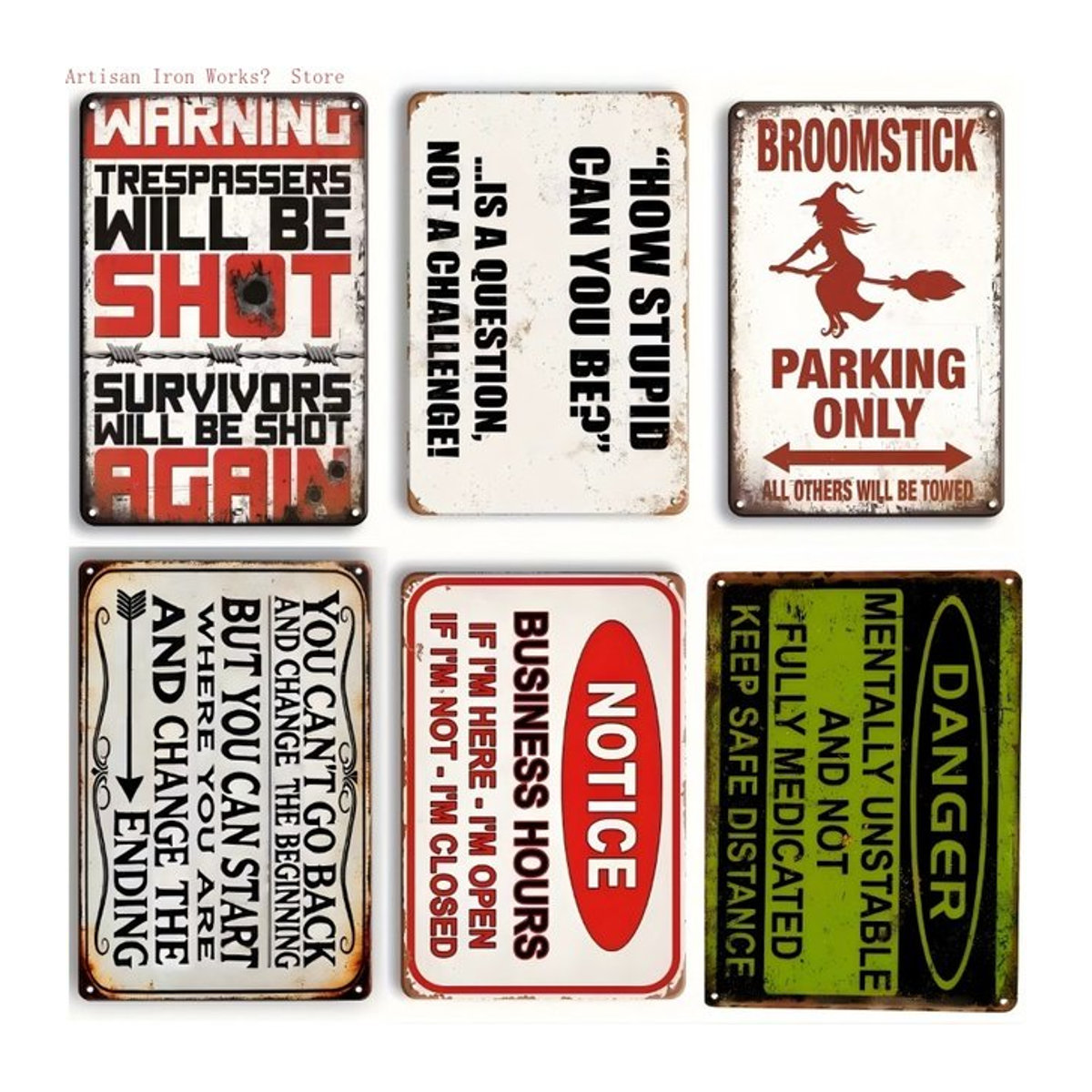 Potdemiel Metallschild Typografie im Industrial Design, mehrfarbig, B/H: 30 x 20 cm - Bild 1