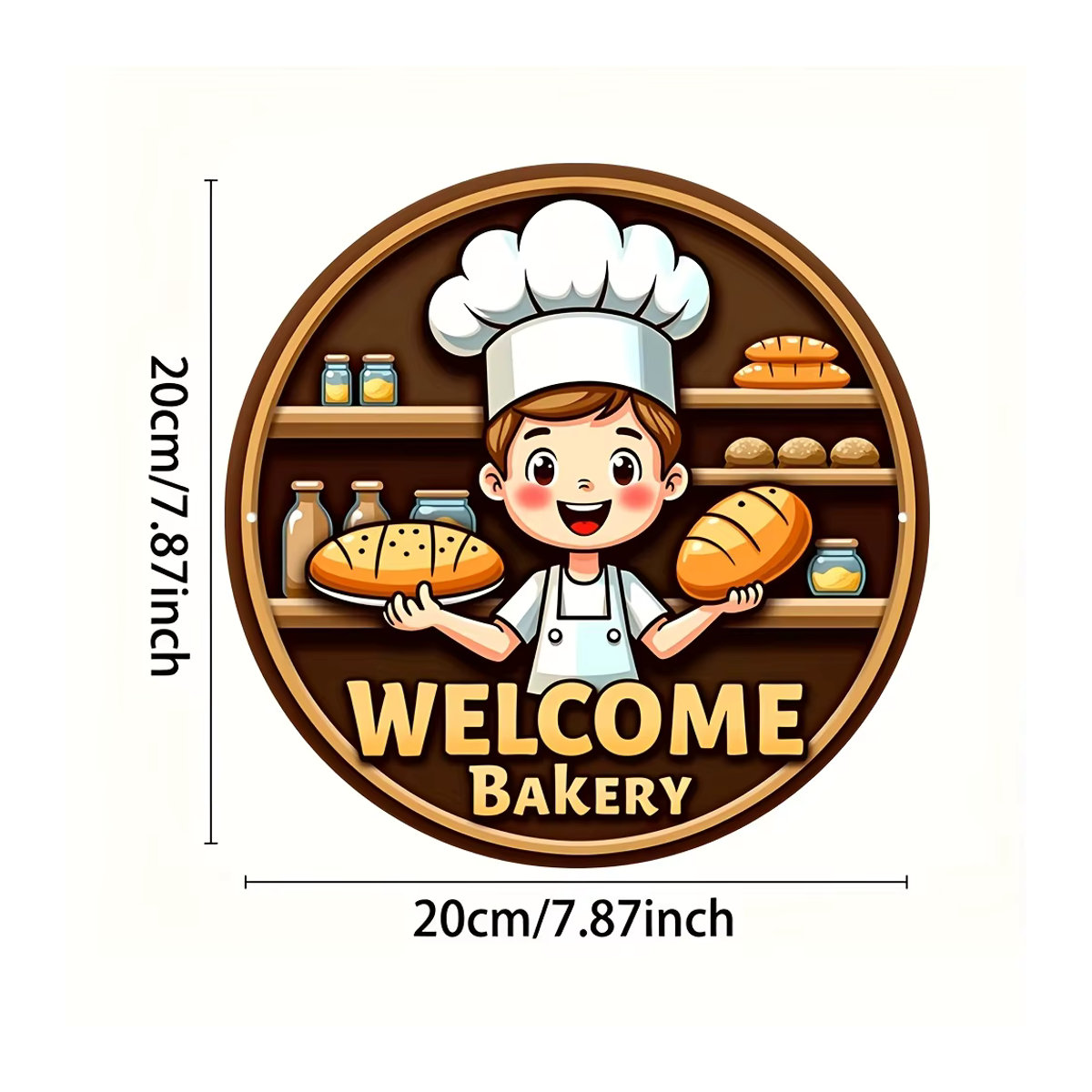 Potdemiel Metallschild Welcome to Bakery rund Vintage-Dekoration mehrfarbig Durchmesser: 20,3 cm - Bild 2