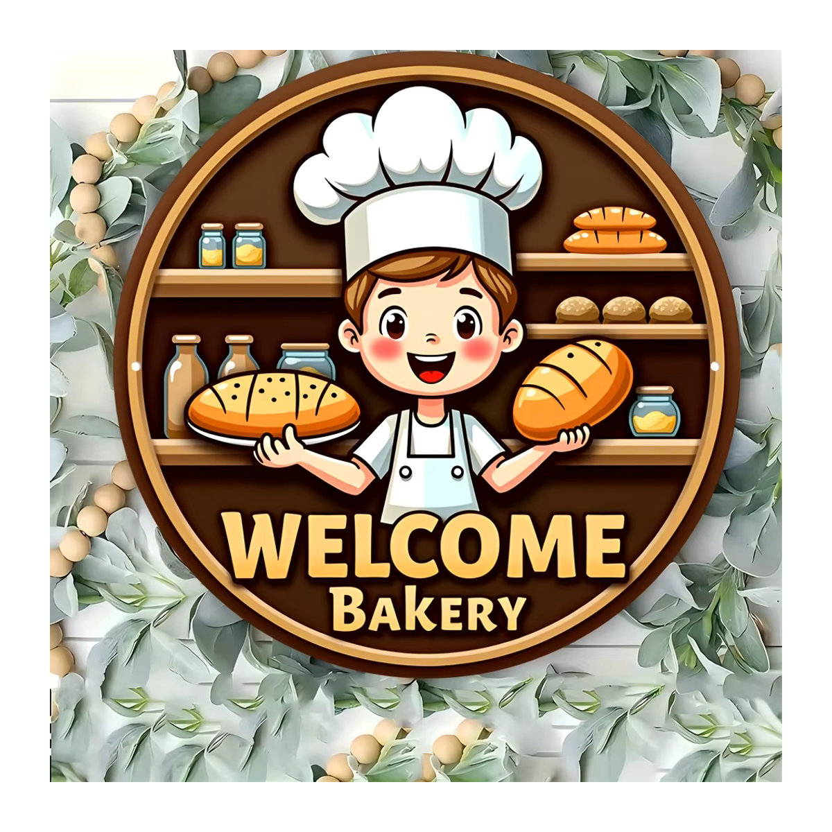 Potdemiel Metallschild Welcome to Bakery rund Vintage-Dekoration mehrfarbig Durchmesser: 20,3 cm - Bild 3
