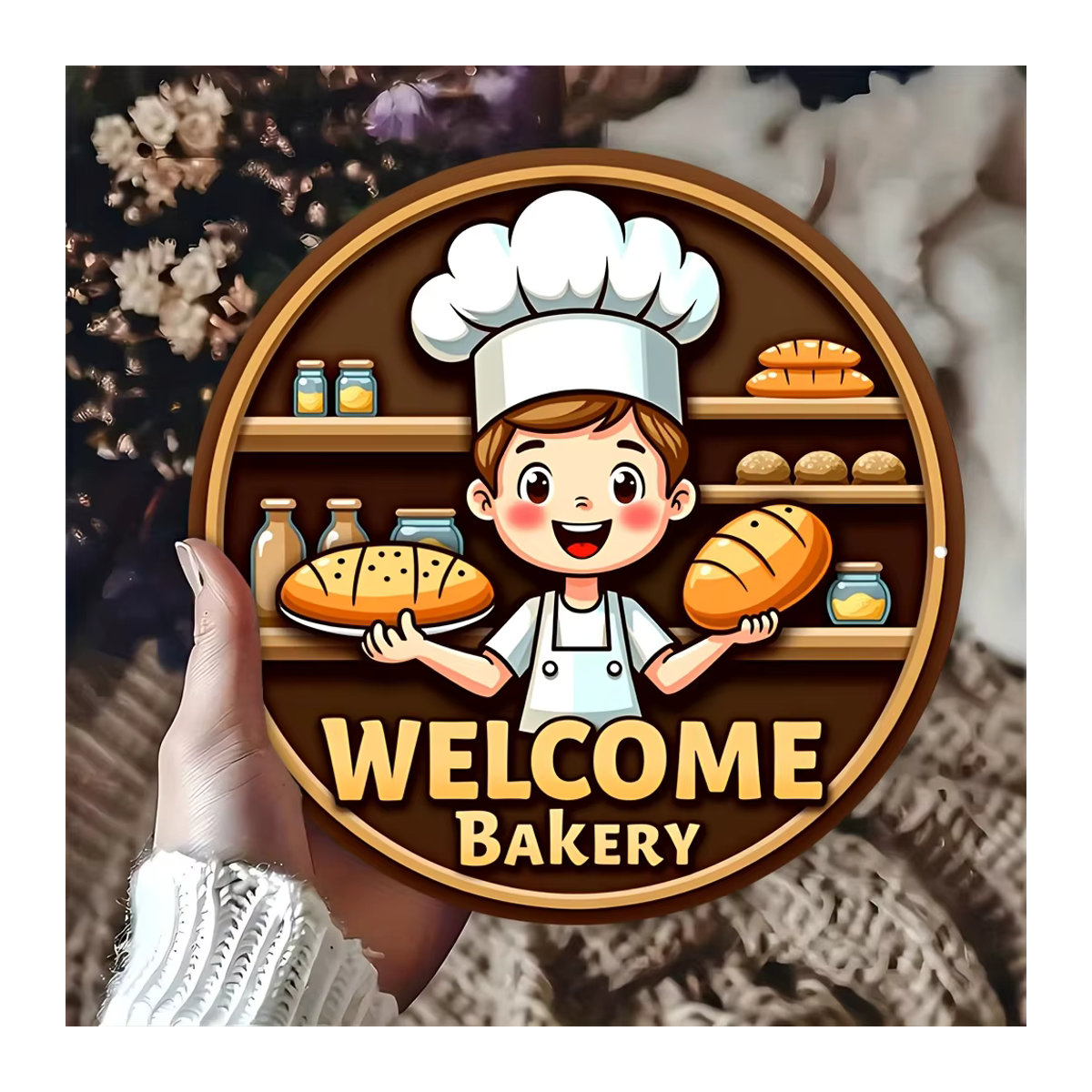 Potdemiel Metallschild Welcome to Bakery rund Vintage-Dekoration mehrfarbig Durchmesser: 20,3 cm - Bild 4