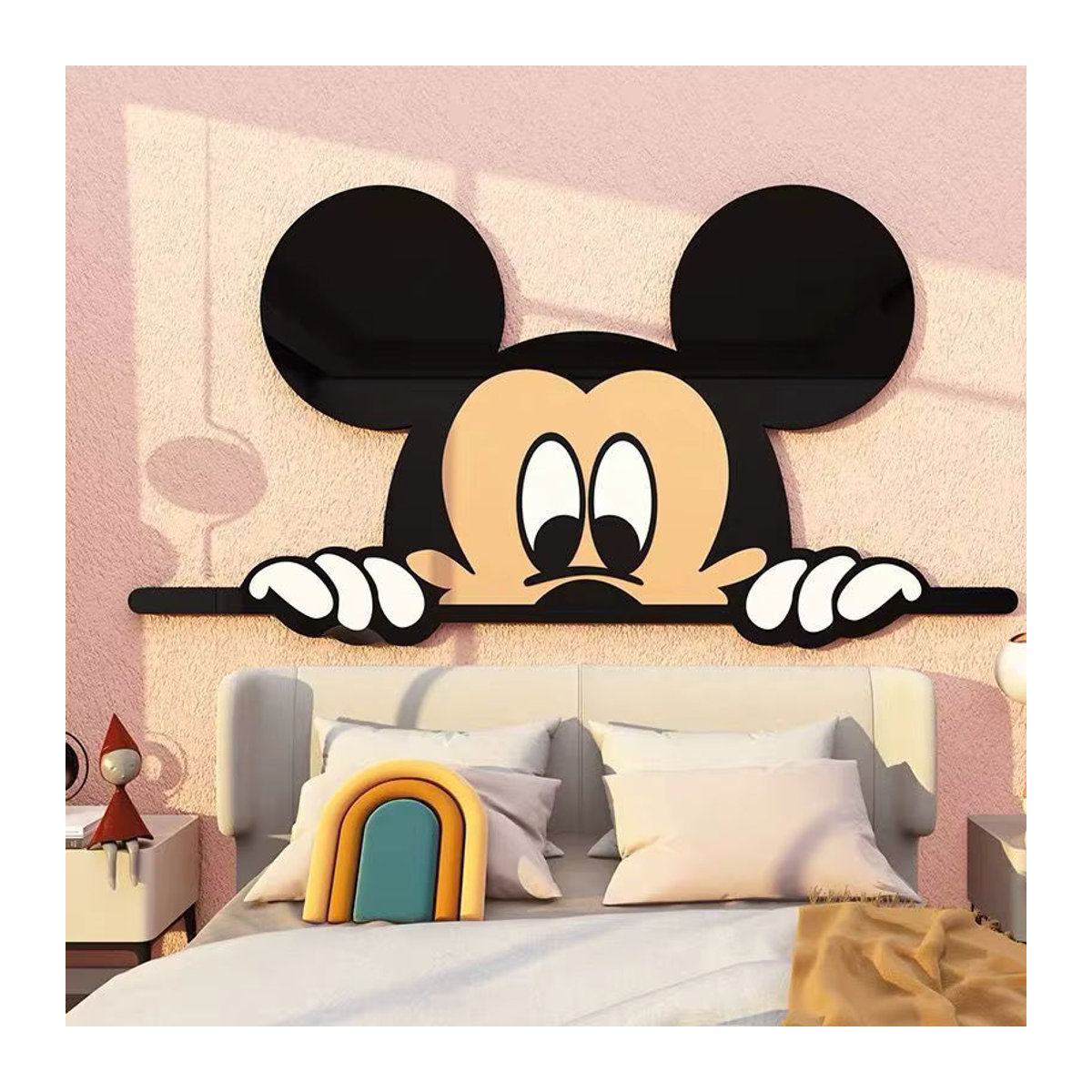 Potdemiel Mickey Minnie Maus Wandaufkleber DIY 3D Acryl Wanddekoration für Kinderzimmer und Wohnzimmer, mehrfarbig - Bild 2