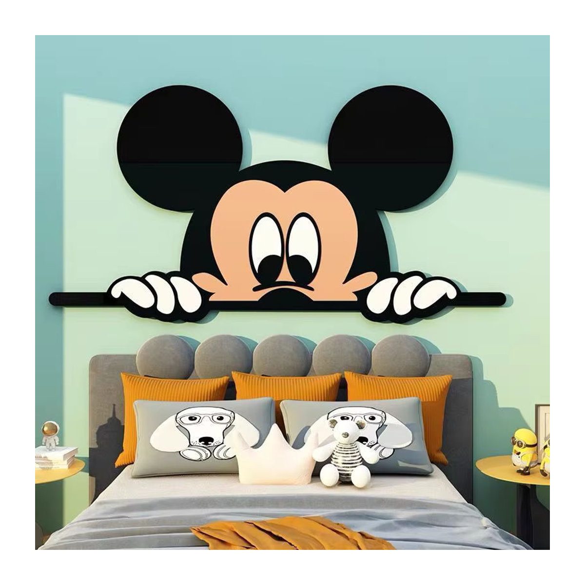 Potdemiel Mickey Minnie Maus Wandaufkleber DIY 3D Acryl Wanddekoration für Kinderzimmer und Wohnzimmer, mehrfarbig - Bild 3