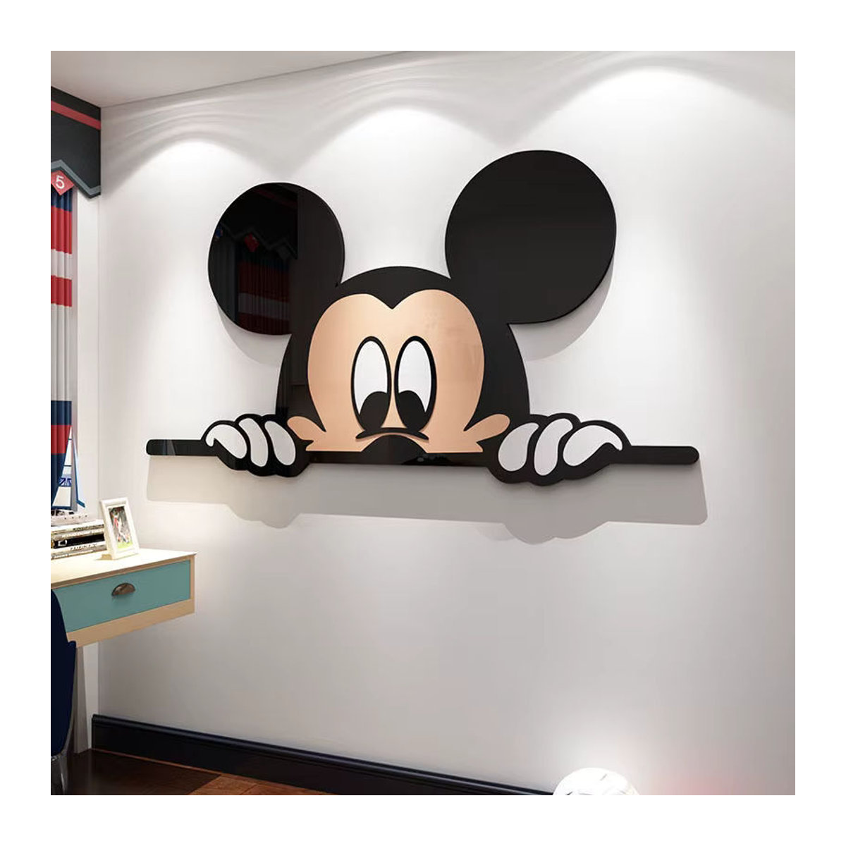 Potdemiel Mickey Minnie Maus Wandaufkleber DIY 3D Acryl Wanddekoration für Kinderzimmer und Wohnzimmer, mehrfarbig - Bild 5