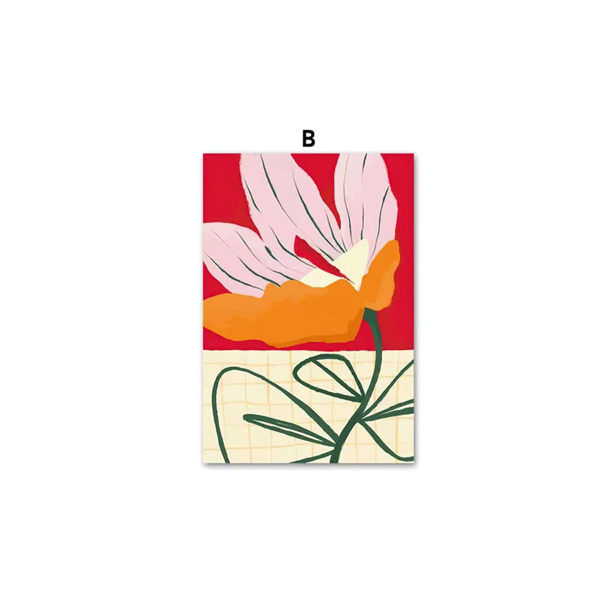 Potdemiel Moderne Leinwandmalerei mit bunten abstrakten Tierlinien, Blumen und geometrischen Motiven, mehrfarbig, Hochformat, Rahmenlos - Bild 2