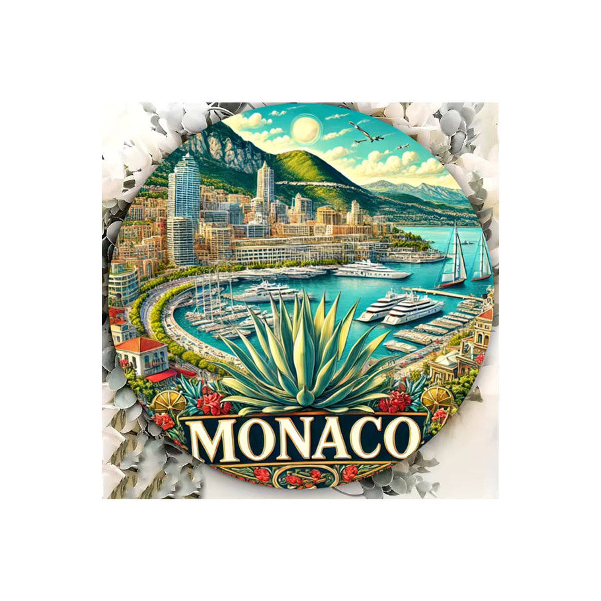 Potdemiel Monaco Vintage Rundes Metallschild, Mehrfarbig, Durchmesser: 20 cm - Bild 7