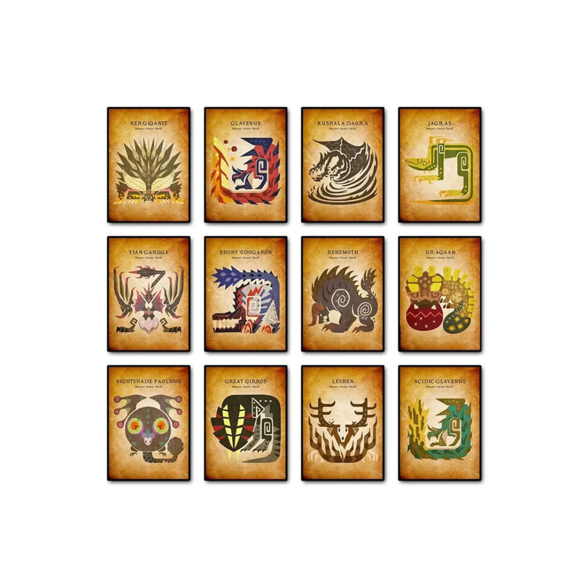 Potdemiel Monster Hunter Leinwandbild Vintage Wanddeko Mehrfarbig - Bild 2