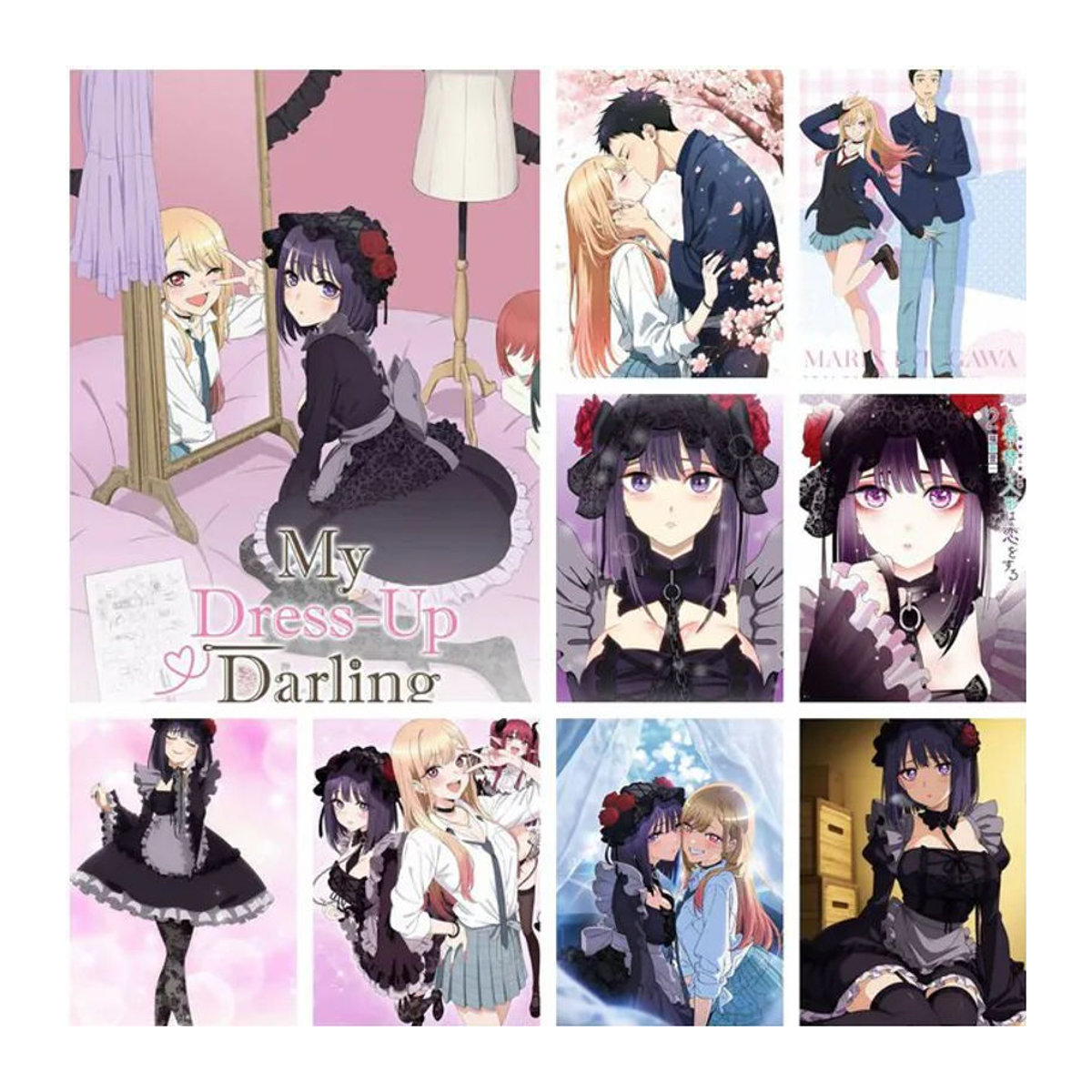 Potdemiel My Dress-Up Darling Diamantmalerei Set Japanischer Anime 5D DIY Rund Dekoration Mehrfarbig Durchmesser: 30 cm - Bild 1