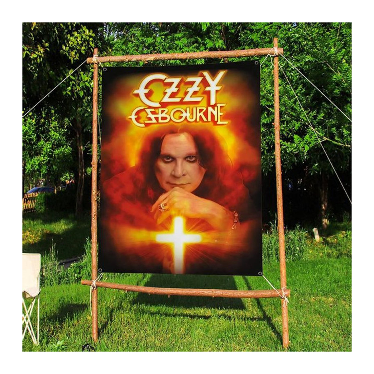 Potdemiel Party Banner Ozzy Osbourne Rock Singer Dekoration mehrfarbig - Bild 1
