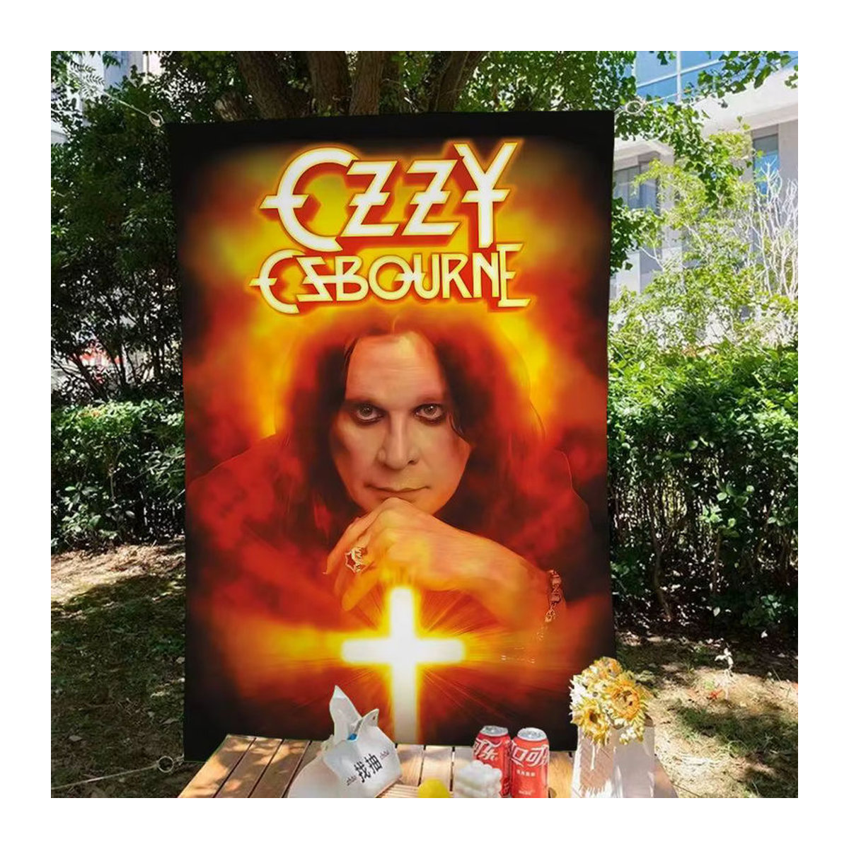Potdemiel Party Banner Ozzy Osbourne Rock Singer Dekoration mehrfarbig - Bild 3
