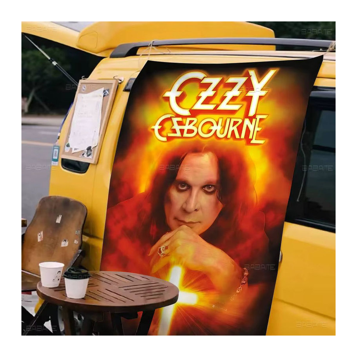 Potdemiel Party Banner Ozzy Osbourne Rock Singer Dekoration mehrfarbig - Bild 5