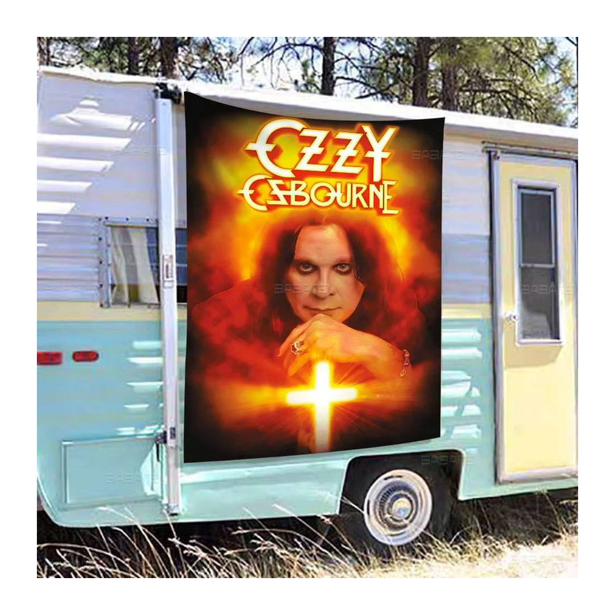 Potdemiel Party Banner Ozzy Osbourne Rock Singer Dekoration mehrfarbig - Bild 6