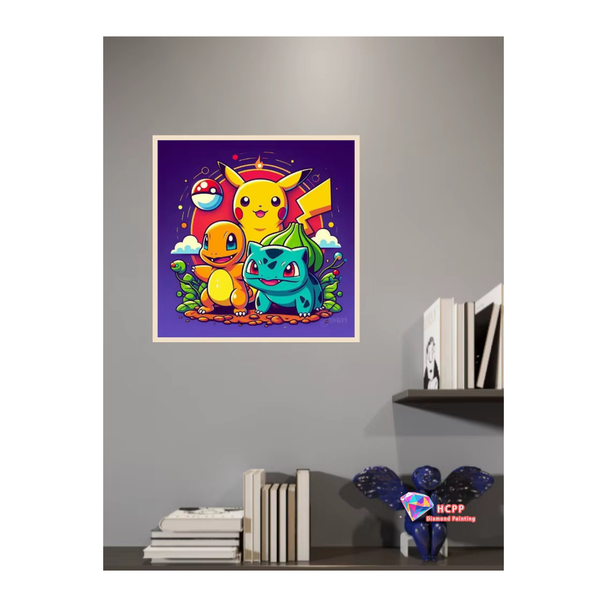 Potdemiel Pikachu Anime Pokemon 5D DIY Diamond Painting Set rund, mehrfarbig - Bild 2