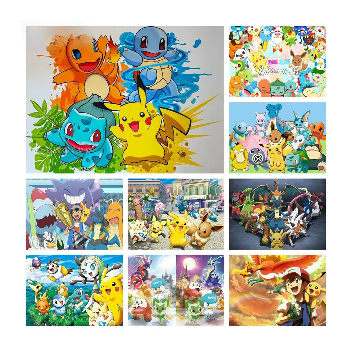Potdemiel Pikachu Diamantmalerei DIY Anime Mosaik Set für Kinder, mehrfarbig, rund, B/H: 30 x 30 cm - Bild 2