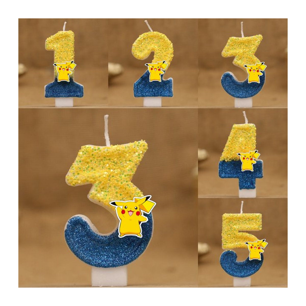 Potdemiel Pikachu Figurenkerze in Gelb für Geburtstag und Kuchen Dekoration - Bild 1