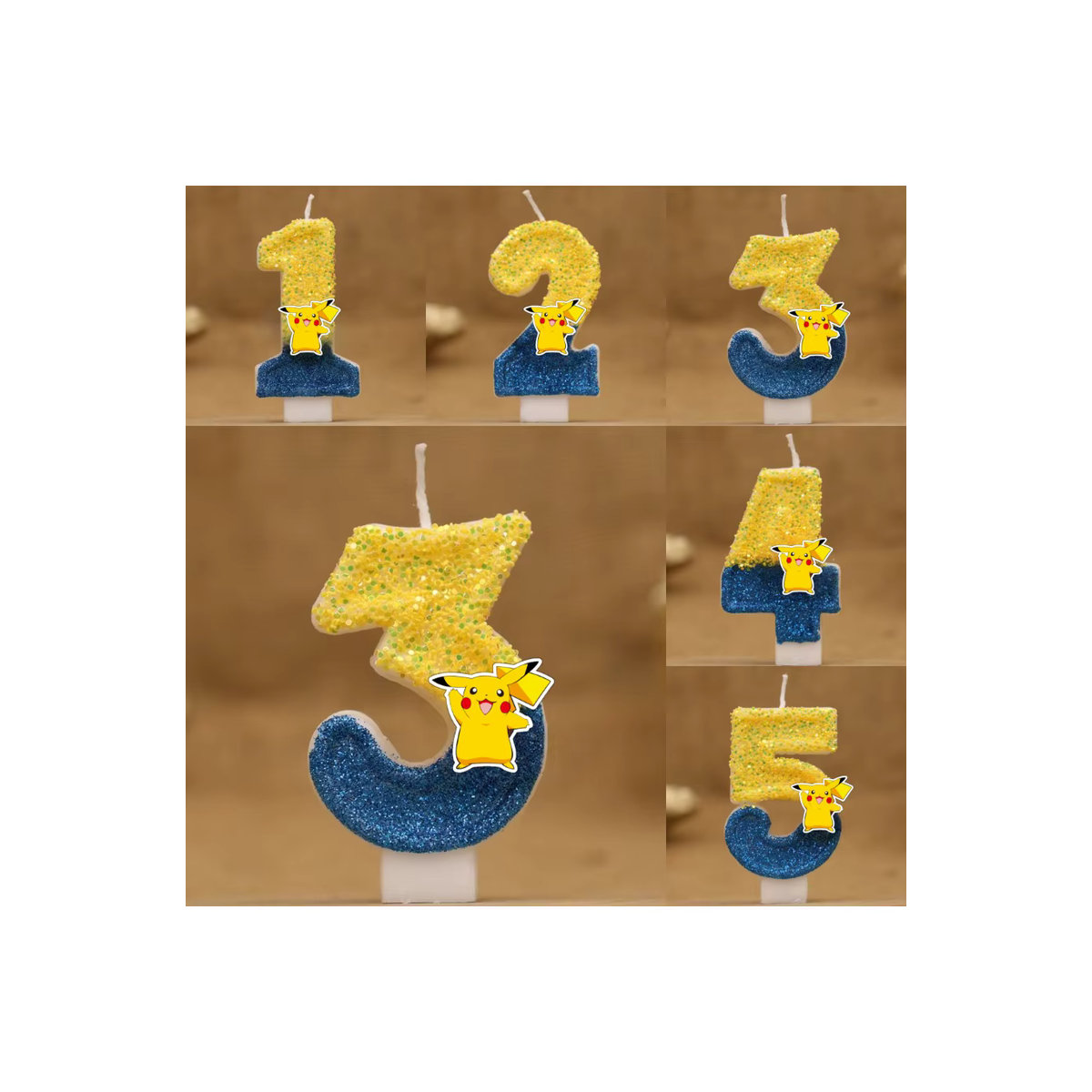 Potdemiel Pikachu Figurenkerze in Gelb für Geburtstag und Kuchen Dekoration - Bild 2