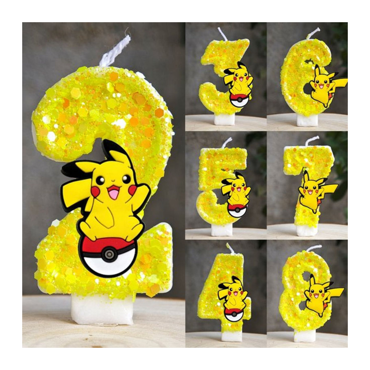 Potdemiel Pikachu Figurenkerze in Gelb für Kindergeburtstage und Babypartys - Bild 1
