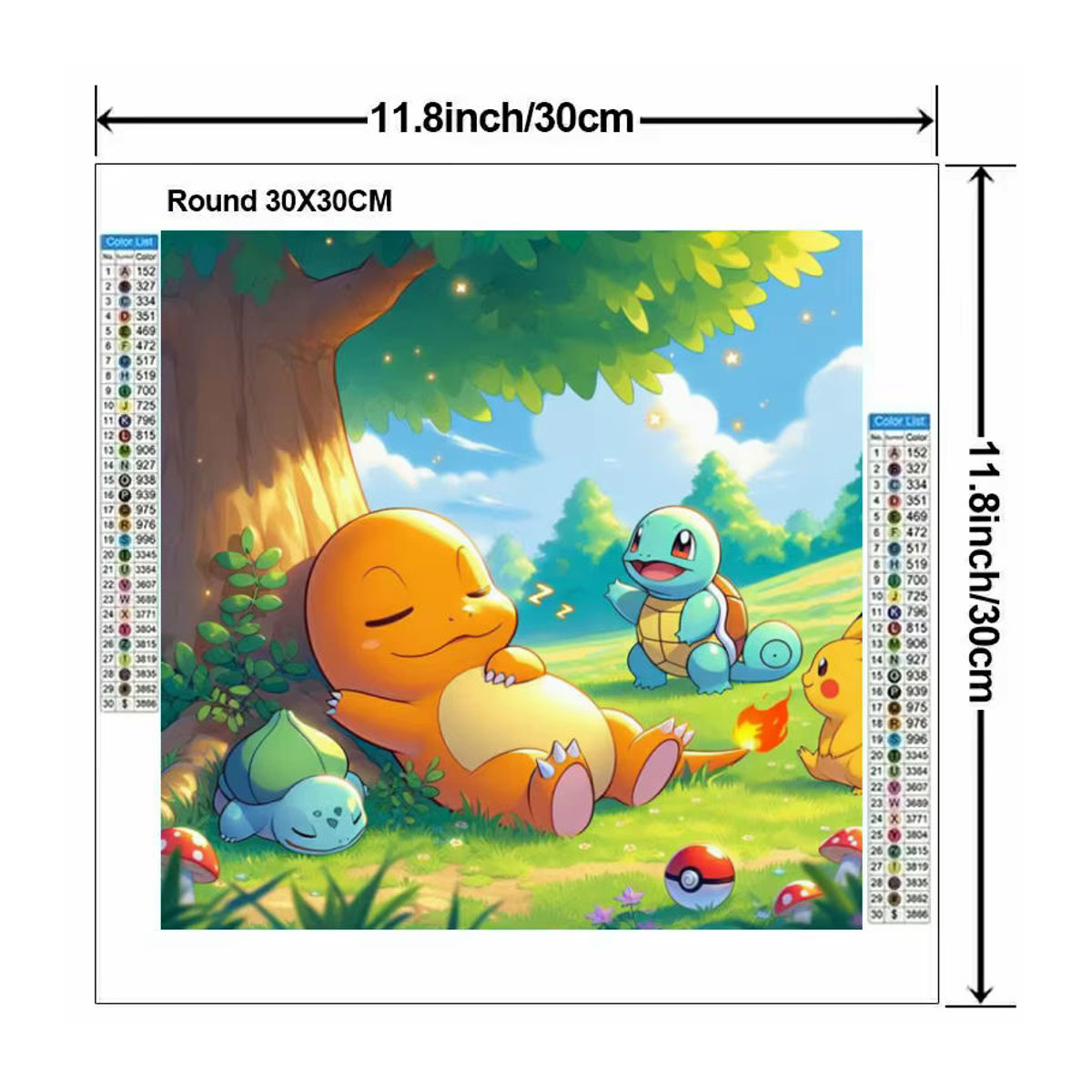 Potdemiel Pokemon 5D DIY Diamantmalerei Set mit runden Steinen in Mehrfarbig für Kinder als Wanddekoration - Bild 2