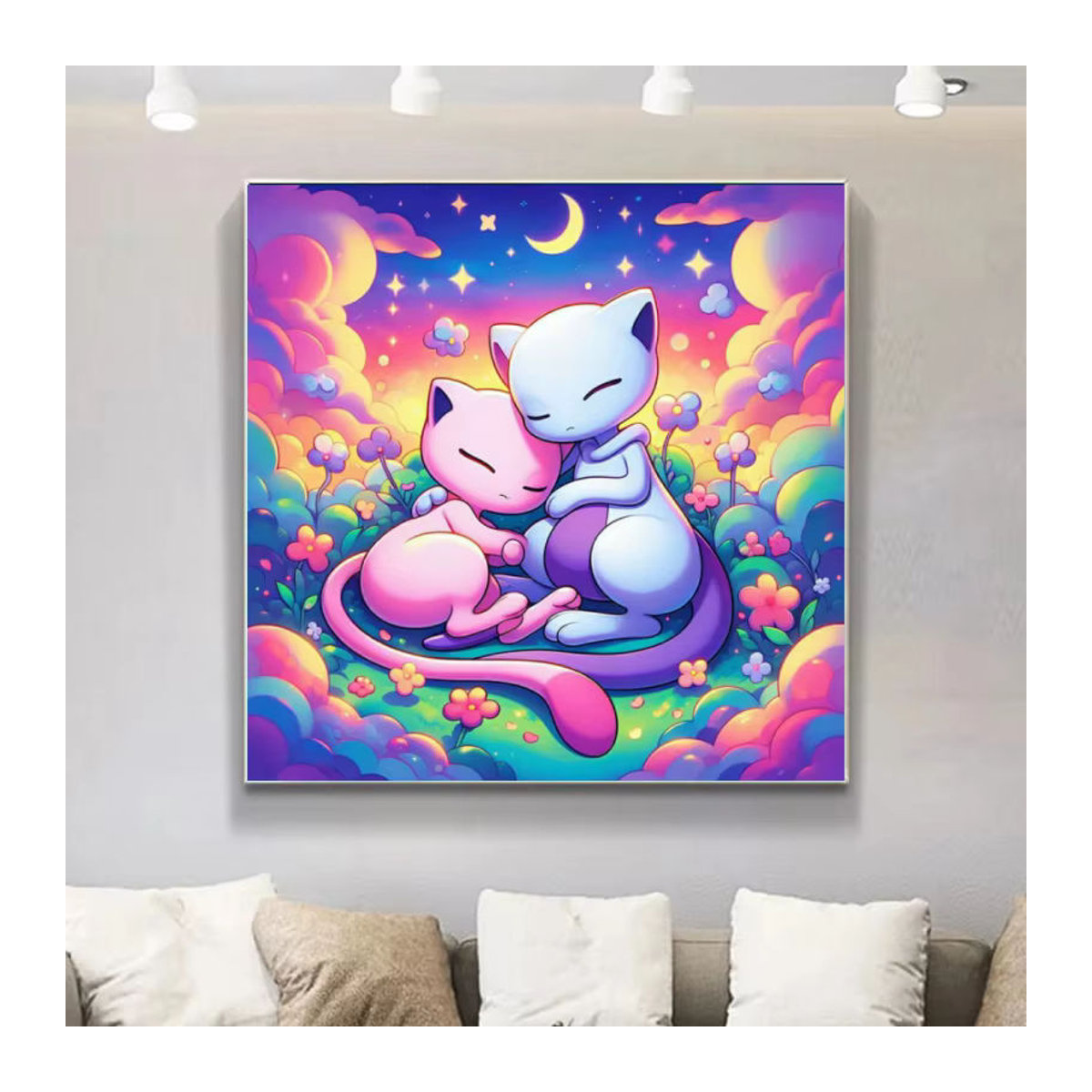 Potdemiel Pokemon 5D DIY Diamantmalerei Set mit runden Steinen in Mehrfarbig für Kinder als Wanddekoration - Bild 3
