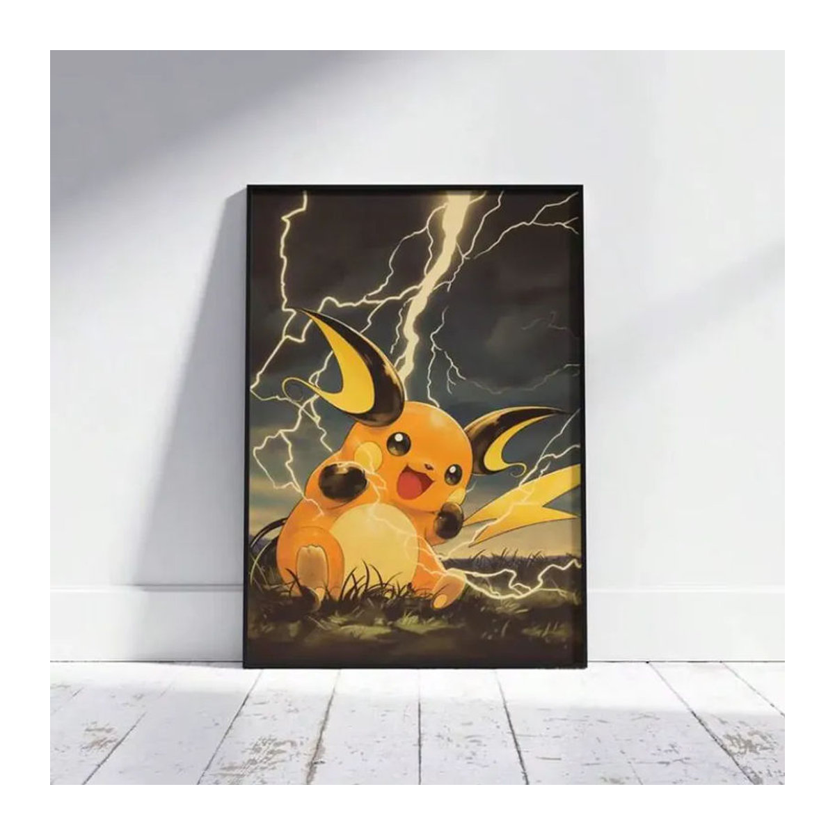 Potdemiel Pokemon Leinwand Wandkunstdruck mit Raichu, Mewtwo, Flareon und Jolteon, mehrfarbig, ungerahmt - Bild 2