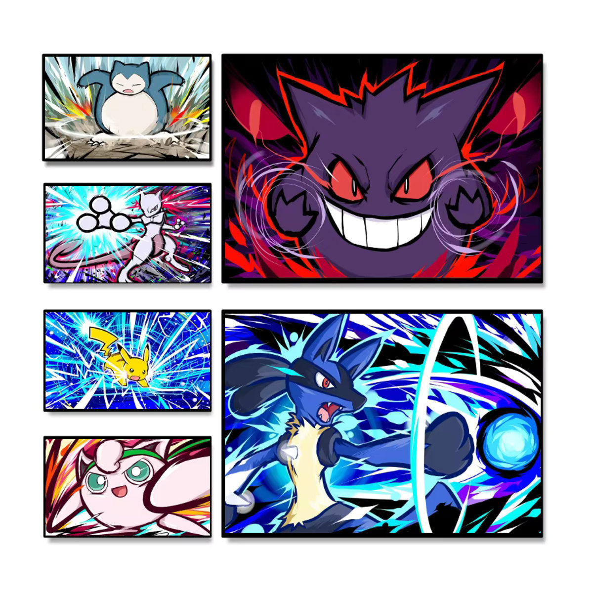 Potdemiel Pokemon Lucario Wandaufkleber als dekorativer Cartoon-Druck in Mehrfarbig - Bild 2