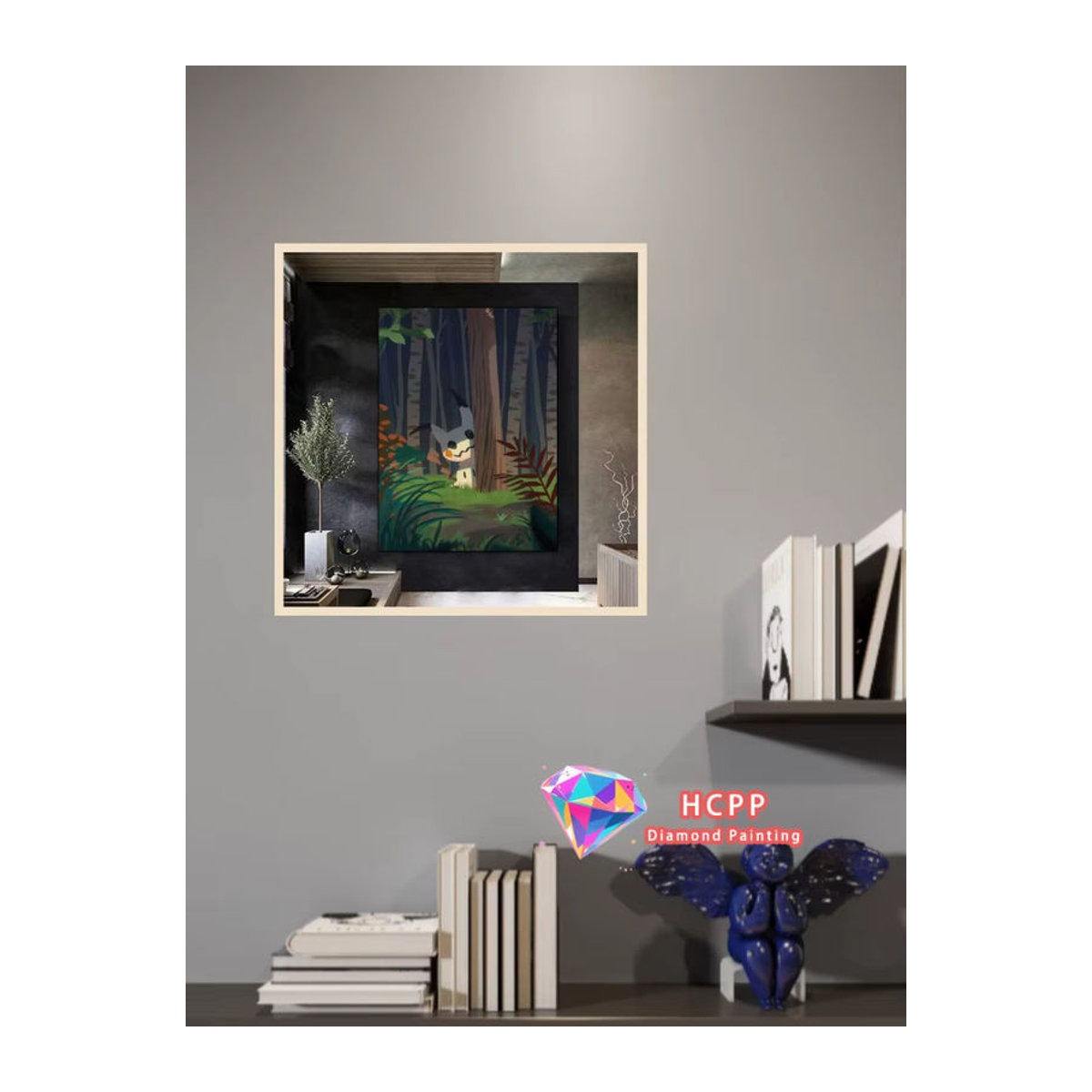 Potdemiel Pokemon Mimikyu Diamond Painting Set DIY 5D Kreuzstickerei in Mehrfarbig, quadratisch und rund, Rahmenlos zur Wandmontage - Bild 2