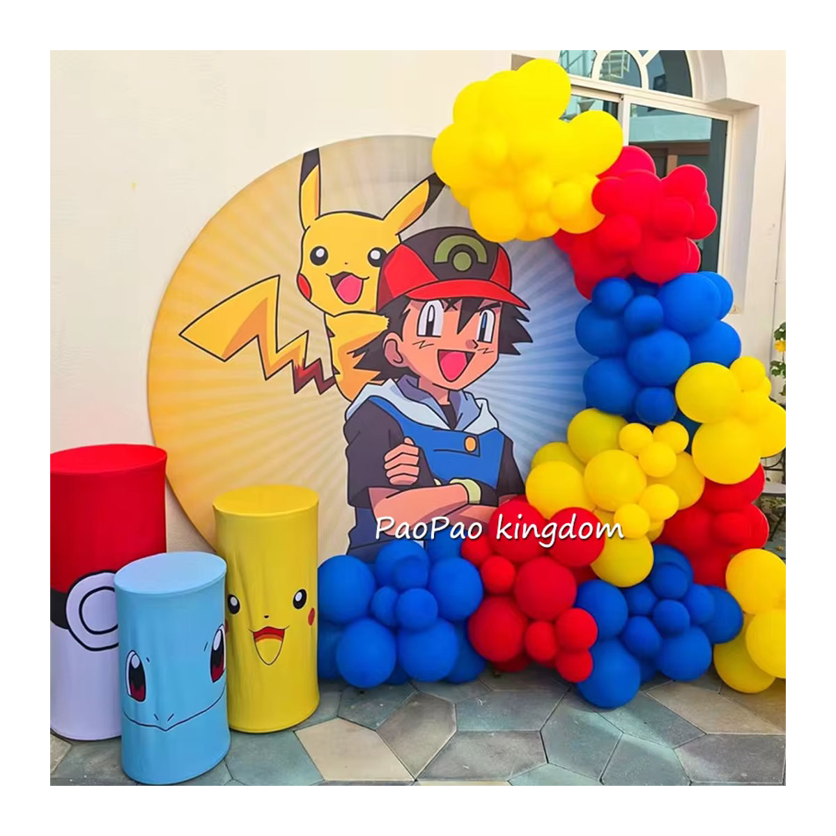 Potdemiel Pokemon Pikachu Ballonbogen Set mit Folienballons und Latexballons in Mehrfarbig für Geburtstag und Baby Shower Dekoration - Bild 3