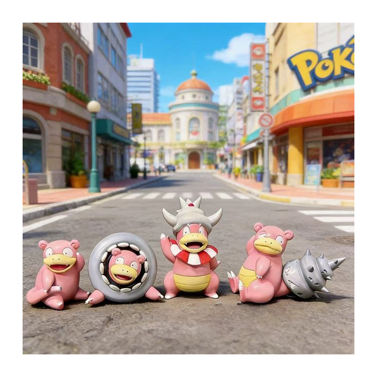 Potdemiel Pokemon Slowpoke Actionfigur aus Kunststoff, rosa Desktop-Ornament für Sammler - Bild 1