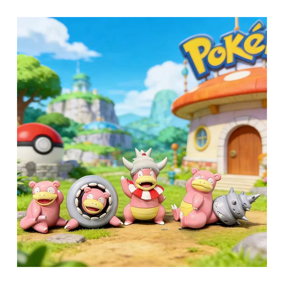 Potdemiel Pokemon Slowpoke Actionfigur aus Kunststoff, rosa Desktop-Ornament für Sammler - Bild 3