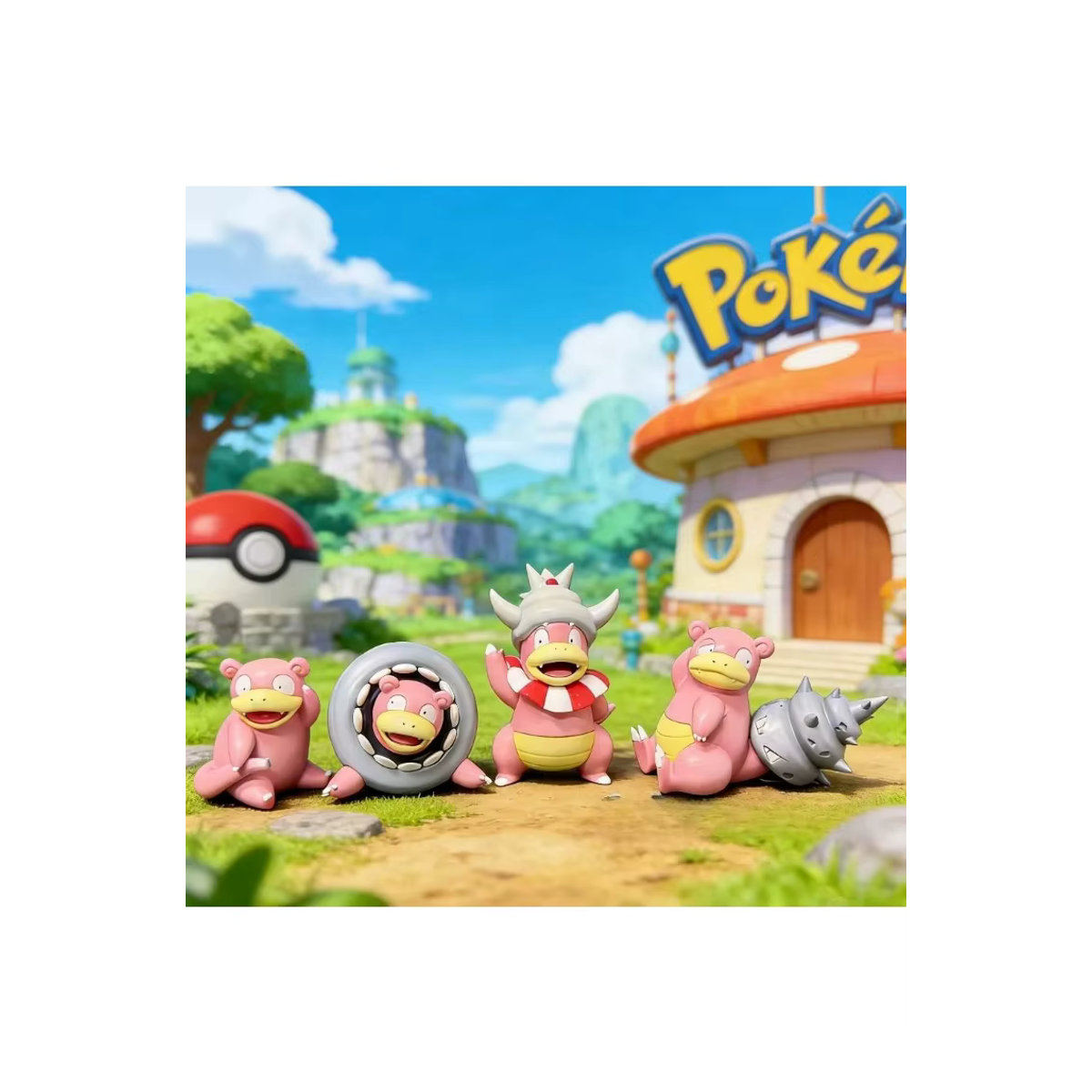 Potdemiel Pokemon Slowpoke Actionfigur aus Kunststoff, rosa Desktop-Ornament für Sammler - Bild 4