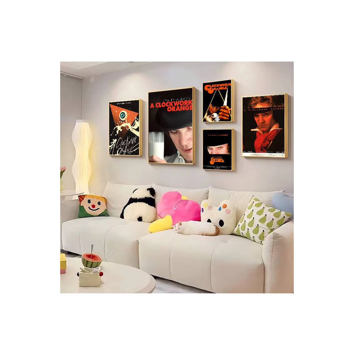 Potdemiel Retro Wandaufkleber Uhrwerk Design in Orange und Mehrfarbig als Vintage Kraftpapier Poster für dein Zimmer oder Café - Bild 7