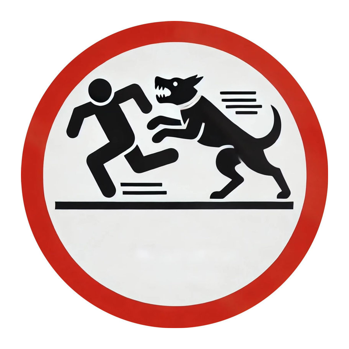 Potdemiel Rundes Warnschild für Hundeangriff in Weiß als wasserdichte Wanddekoration - Bild 3