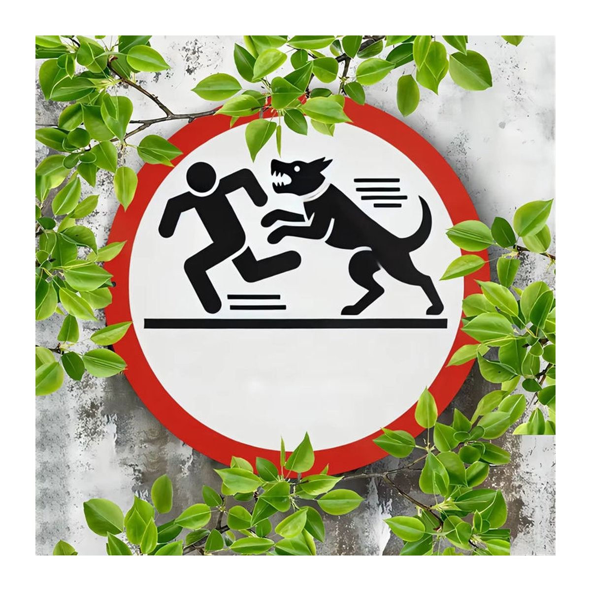 Potdemiel Rundes Warnschild für Hundeangriff in Weiß als wasserdichte Wanddekoration - Bild 6