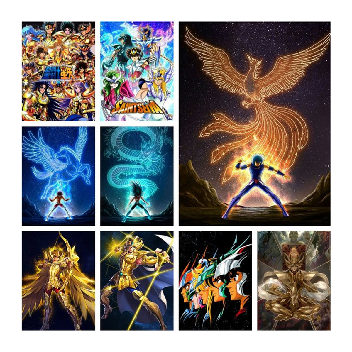 Potdemiel Saint Seiya DIY Diamantmalerei Set mit 5D Anime Mosaik Stickerei in Mehrfarbig für Kinder und Home Decor - Bild 1