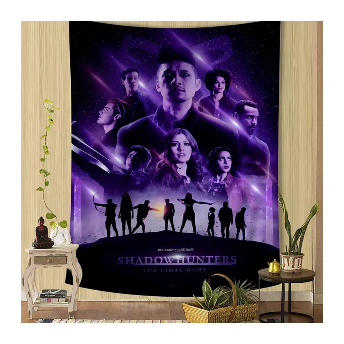 Potdemiel Shadow Hunters Anime Wandteppich im Tarot-Stil, lila, Textil, B/H: 50 x 90 cm - Bild 1