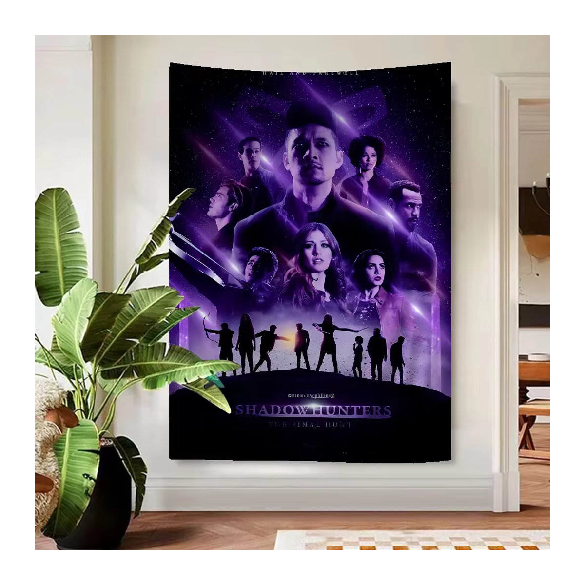 Potdemiel Shadow Hunters Anime Wandteppich im Tarot-Stil, lila, Textil, B/H: 50 x 90 cm - Bild 4