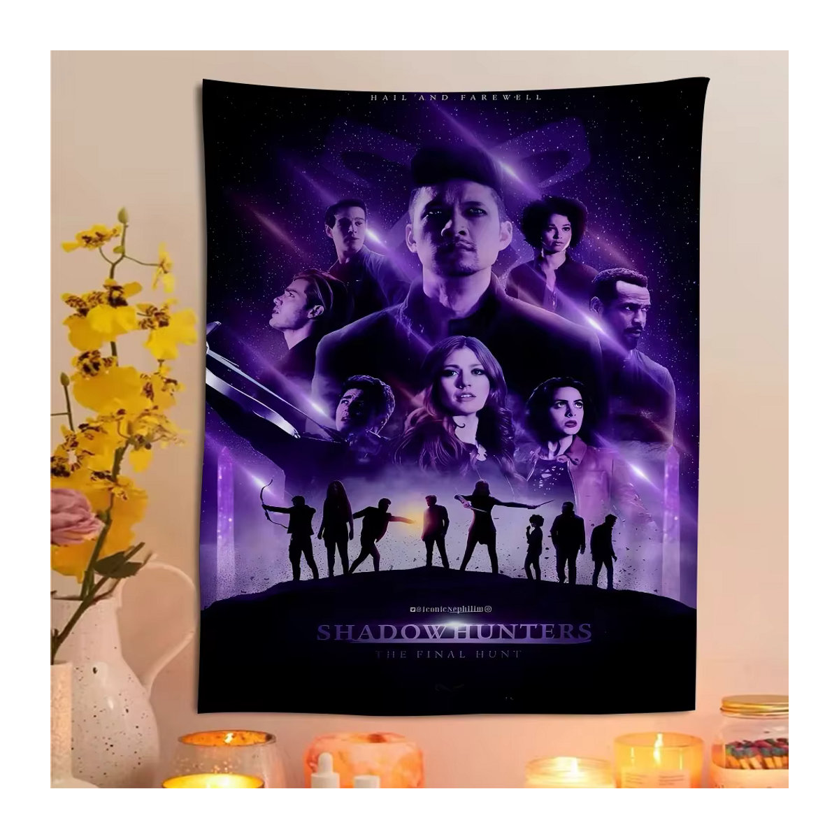 Potdemiel Shadow Hunters Anime Wandteppich im Tarot-Stil, lila, Textil, B/H: 50 x 90 cm - Bild 5