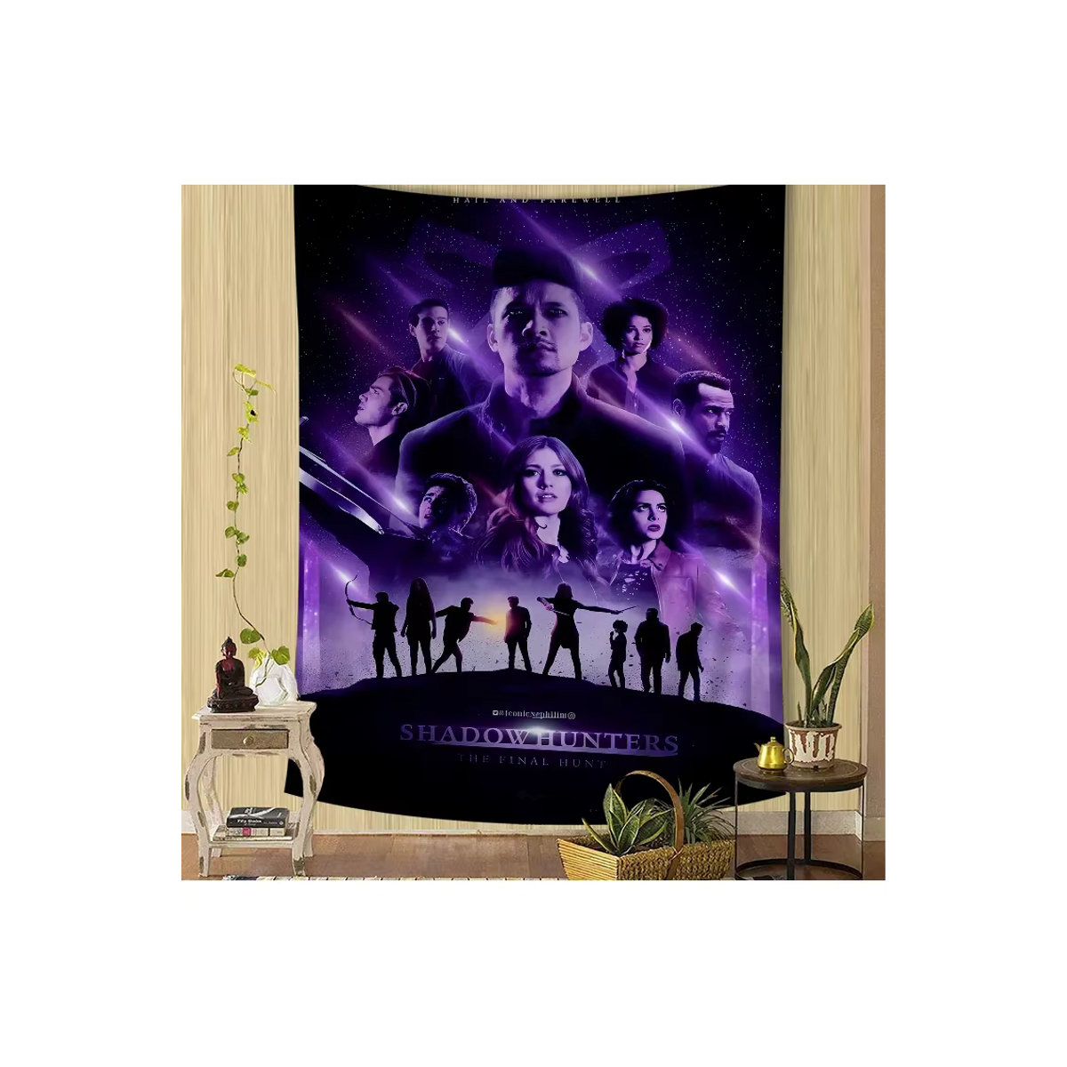 Potdemiel Shadow Hunters Anime Wandteppich im Tarot-Stil, lila, Textil, B/H: 50 x 90 cm - Bild 7