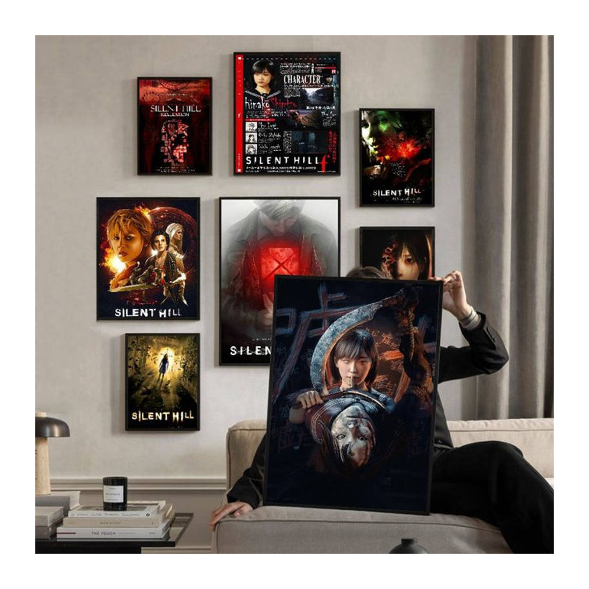Potdemiel Silent Hill Horror Thriller Poster Vintage Wanddekoration aus Papier, mehrfarbig, Hochformat - Bild 1